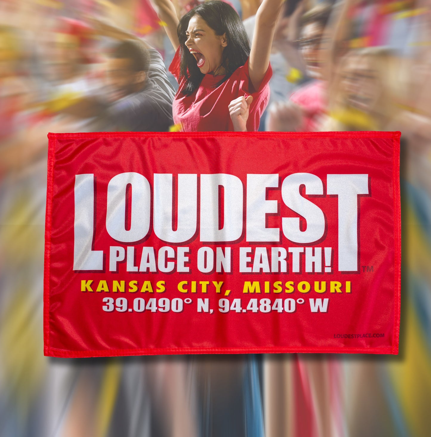 LOUDEST PLACE ON EARTH! - 14x22" Polyester Game Day Rally Flag
